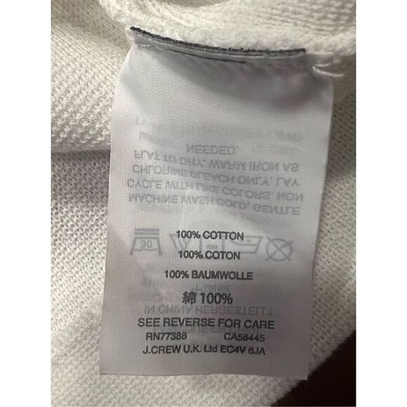 J. crew scalloped trim crewneck thick material long sleeve white sweater XL - Picture 6 of 6